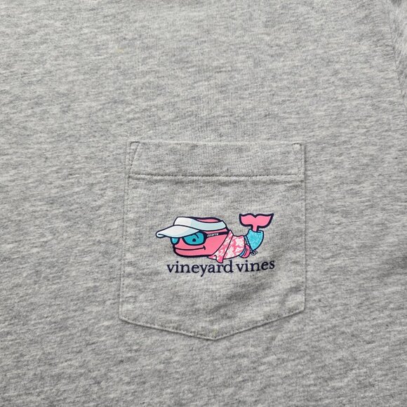 Vineyard Vines Shirt Mens Large Gray Long Sleeve Vacation Sunglasses Pocket Tee - Picture 4 of 9